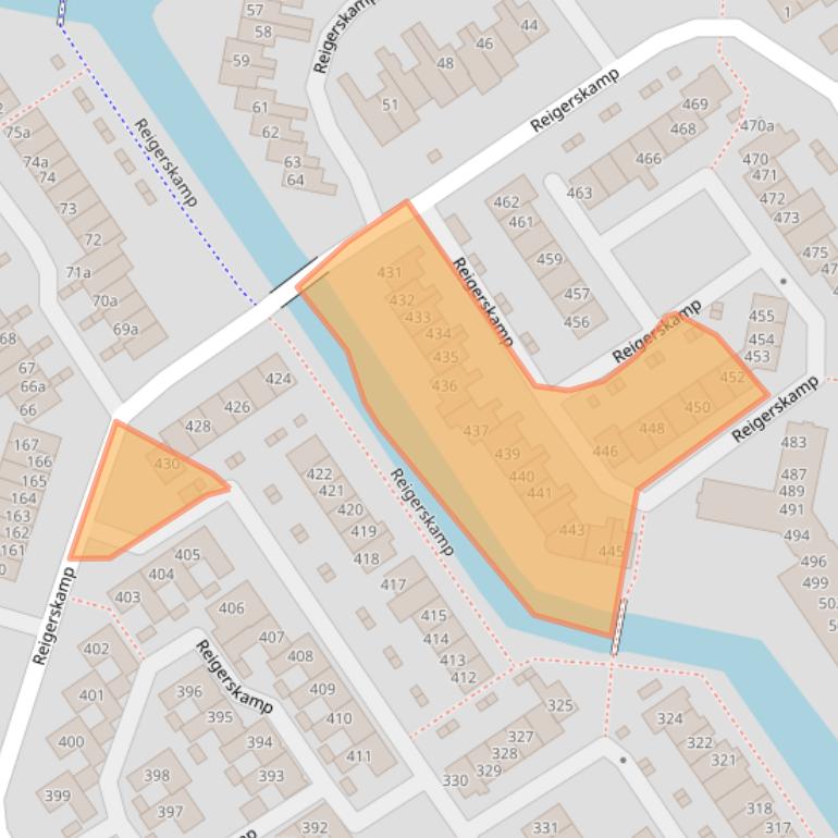 Kaart van postcodegebied 3607JA.