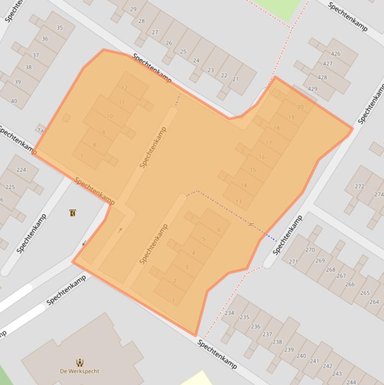 Kaart van postcodegebied 3607KA.