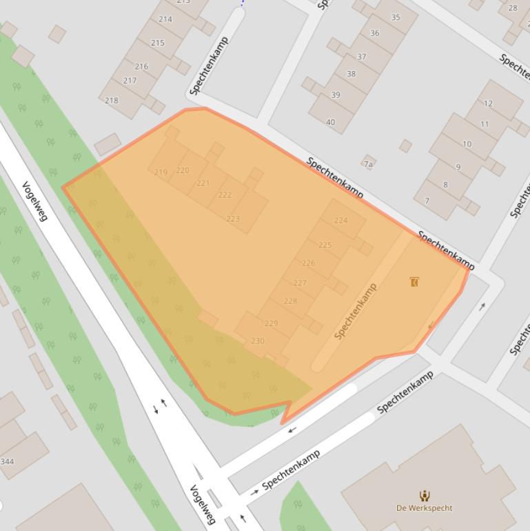 Kaart van postcodegebied 3607KM.