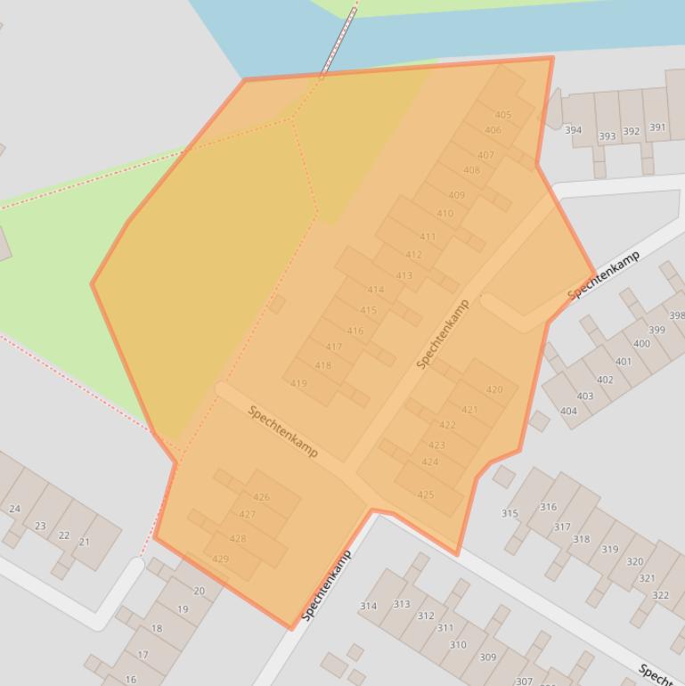 Kaart van postcodegebied 3607KZ.