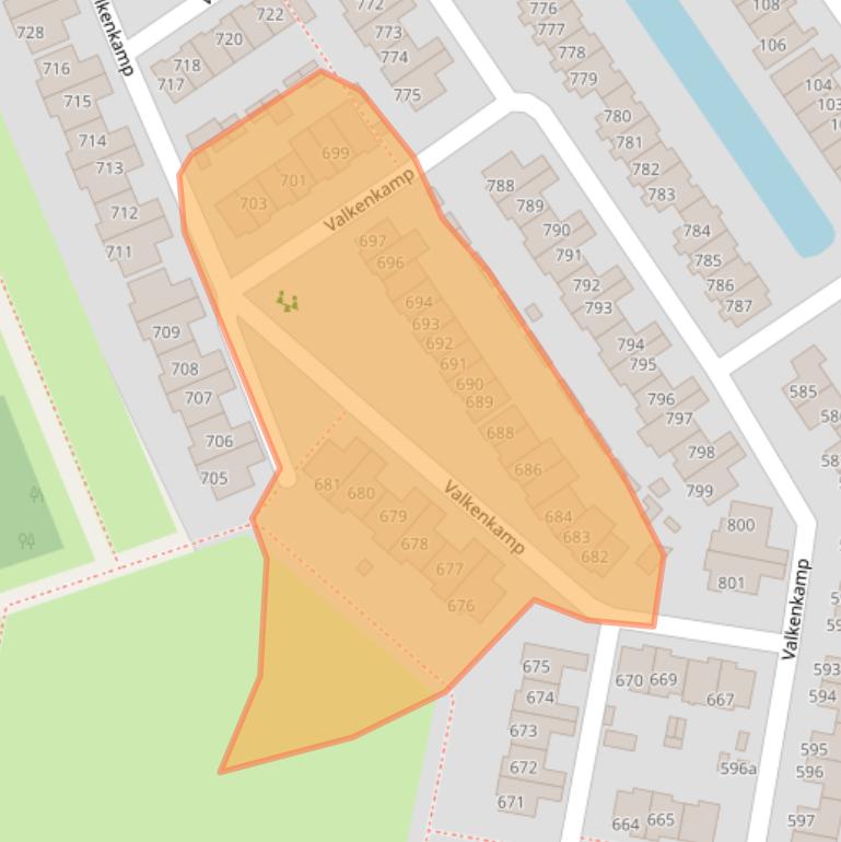 Kaart van postcodegebied 3607MS.