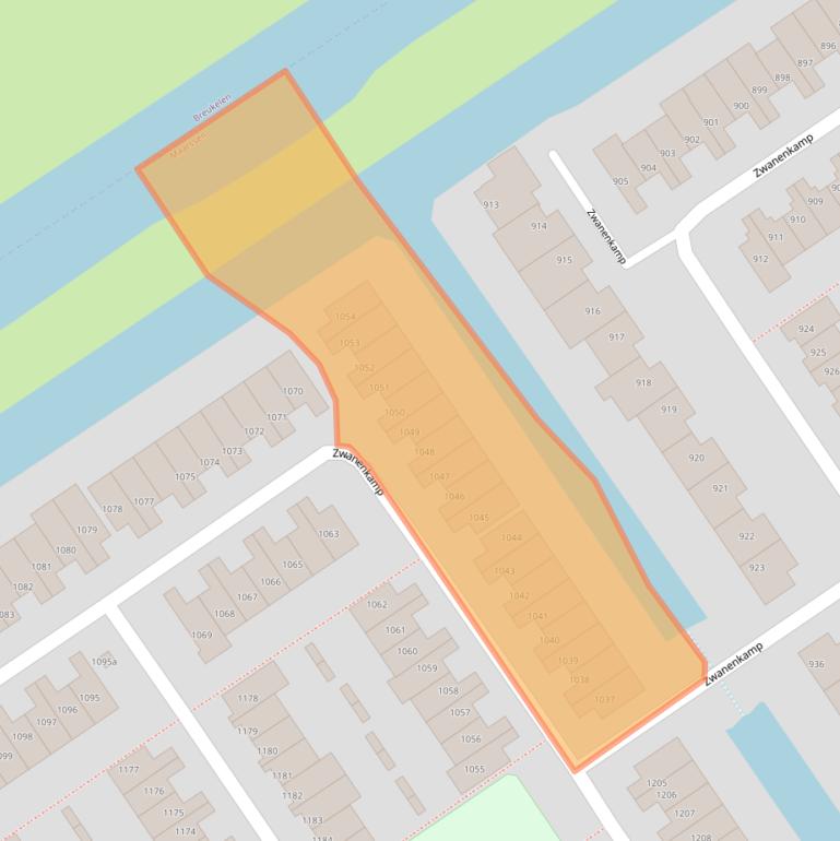 Kaart van postcodegebied 3607NJ.