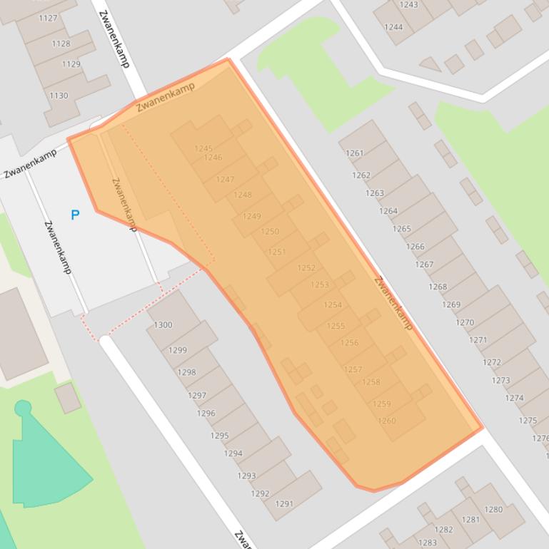 Kaart van postcodegebied 3607NW.