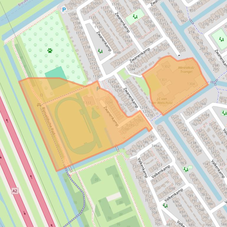 Kaart van postcodegebied 3607NZ.