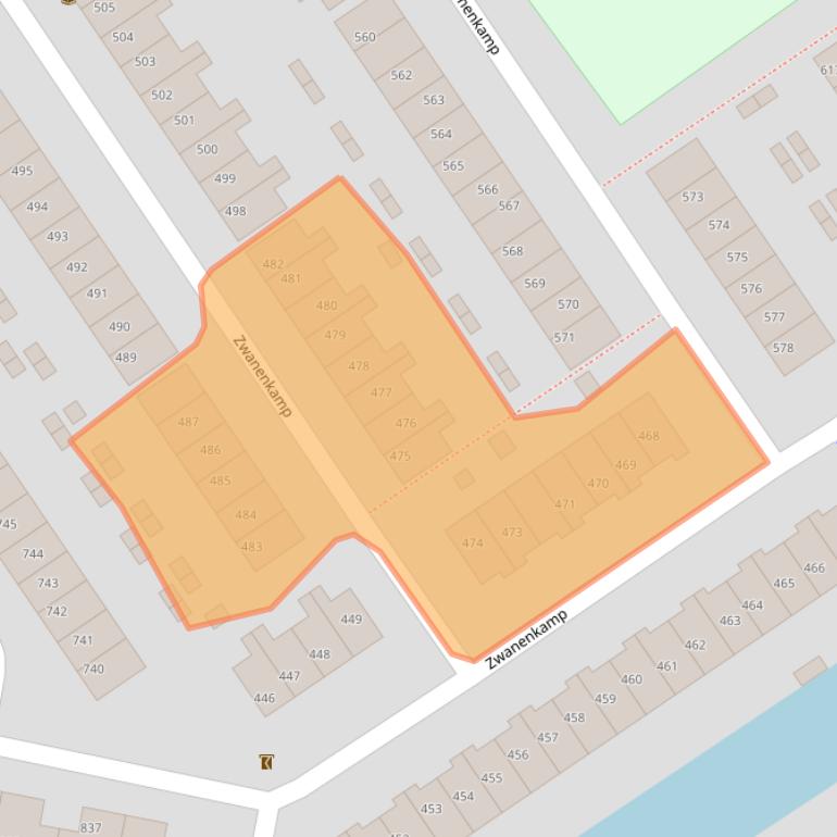 Kaart van postcodegebied 3607PB.