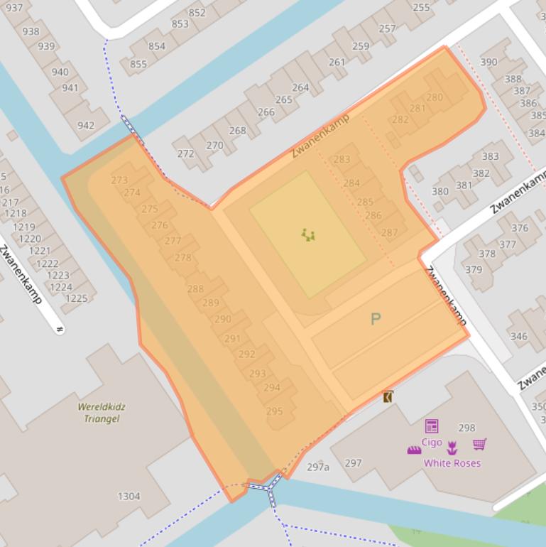 Kaart van postcodegebied 3607SE.