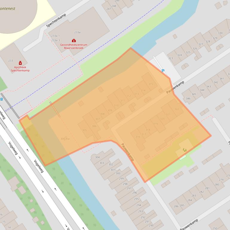 Kaart van postcodegebied 3607TA.