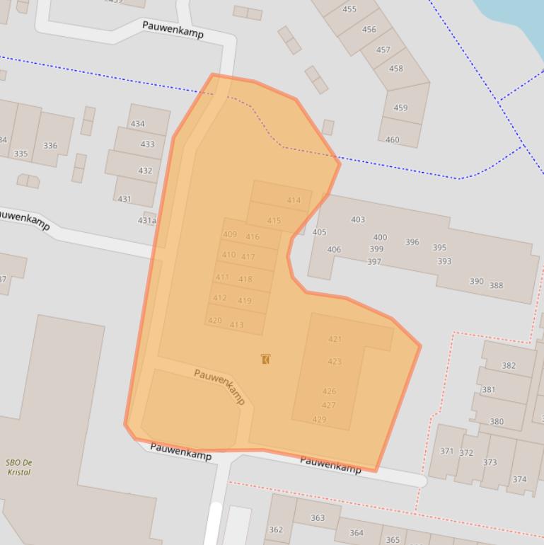 Kaart van postcodegebied 3607TG.