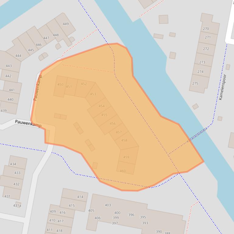 Kaart van postcodegebied 3607TJ.