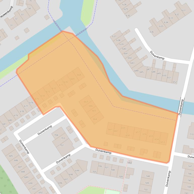 Kaart van postcodegebied 3607VA.