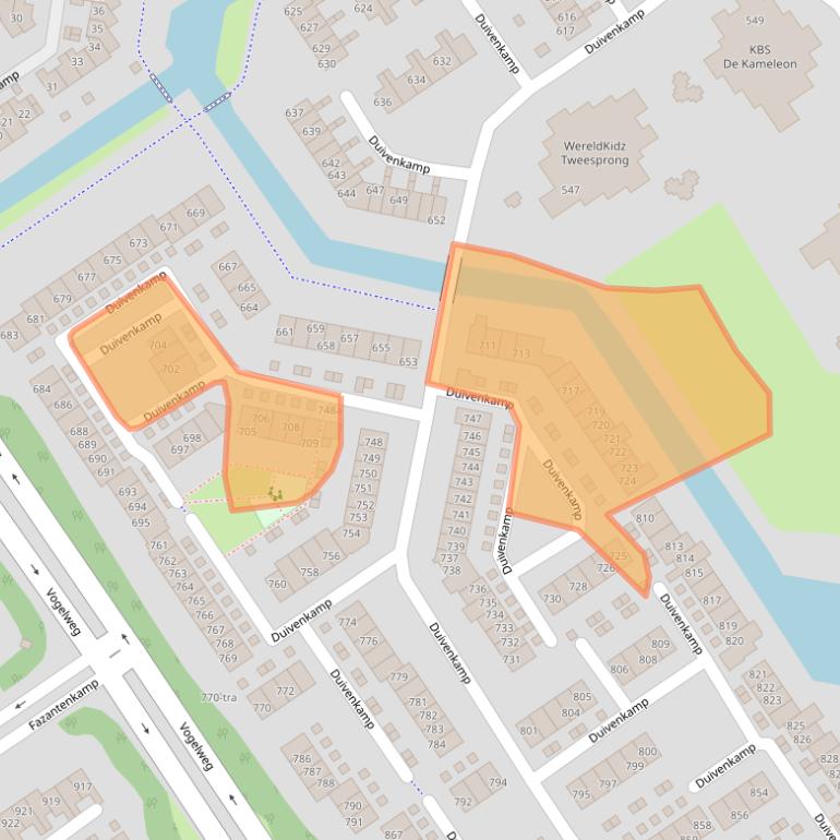 Kaart van postcodegebied 3607VC.