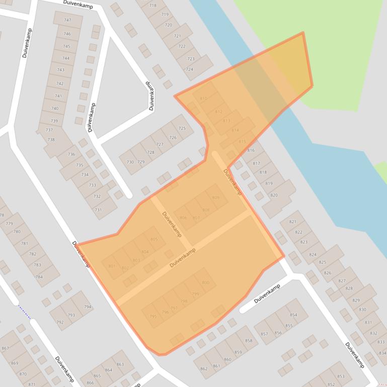 Kaart van postcodegebied 3607WD.