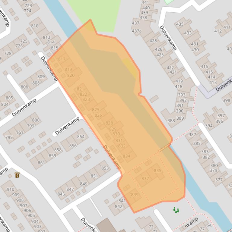 Kaart van postcodegebied 3607WE.