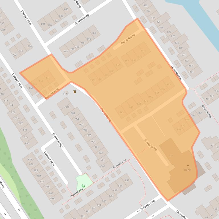 Kaart van postcodegebied 3607WG.