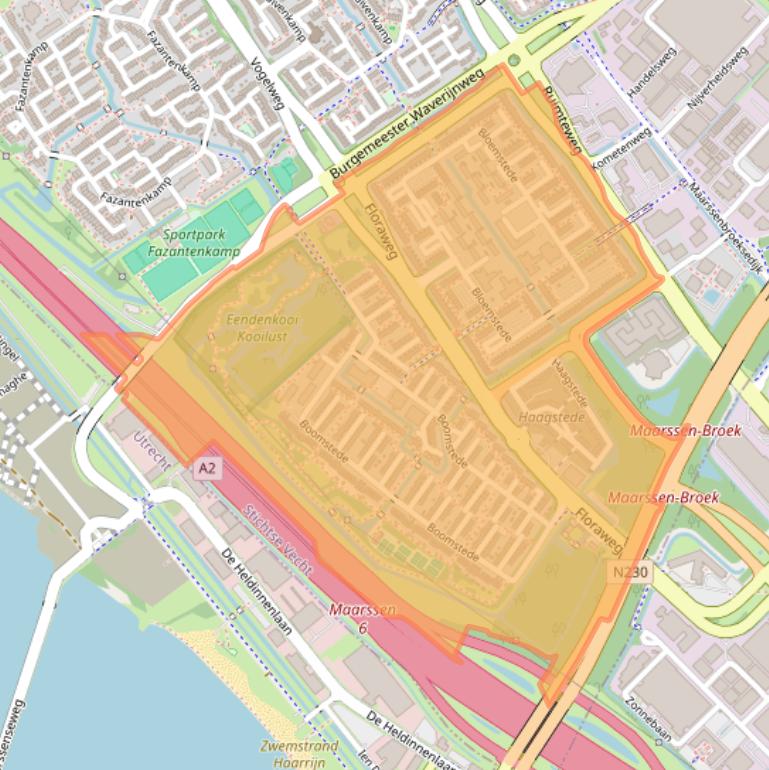 Kaart van postcodegebied 3608.