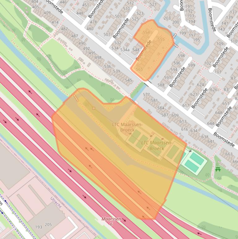 Kaart van postcodegebied 3608BM.