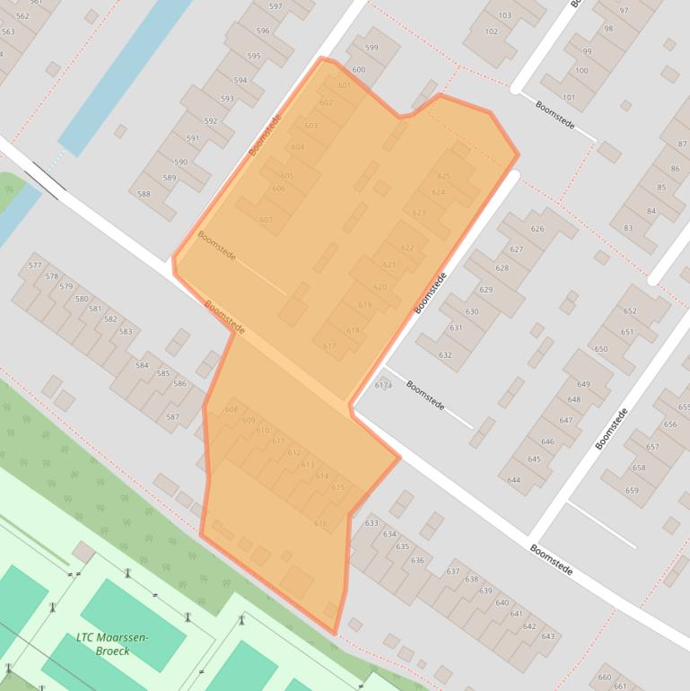 Kaart van postcodegebied 3608BP.