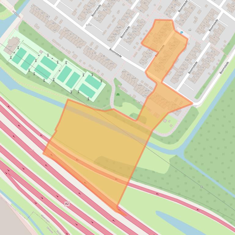 Kaart van postcodegebied 3608BT.