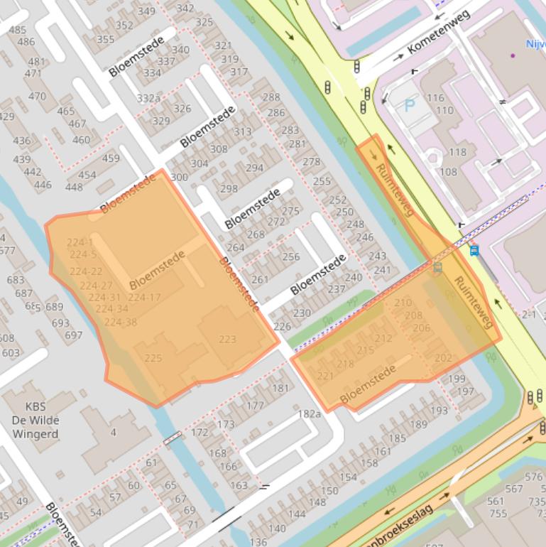 Kaart van postcodegebied 3608TA.