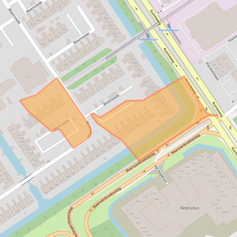 Kaart van postcodegebied 3608TB.