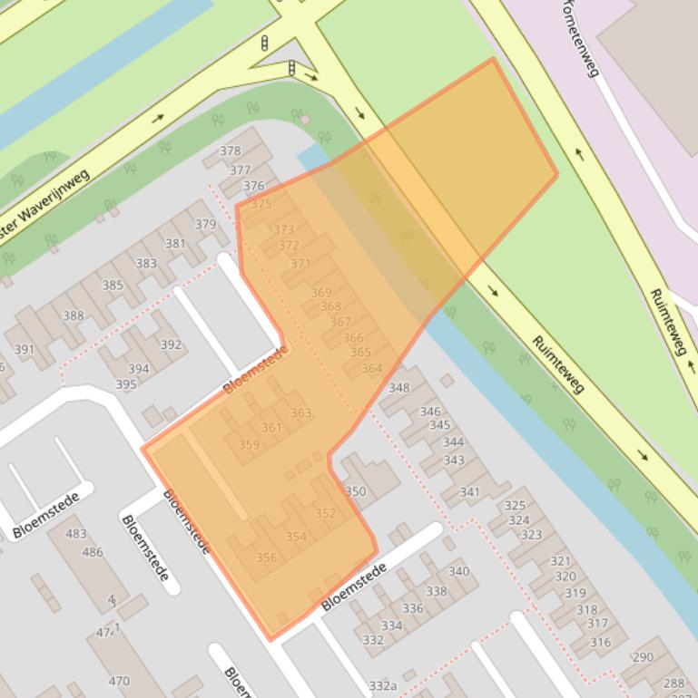 Kaart van postcodegebied 3608VE.