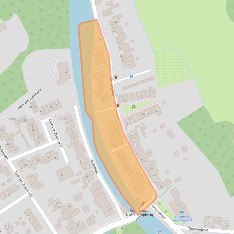 Kaart van postcodegebied 3611AD.