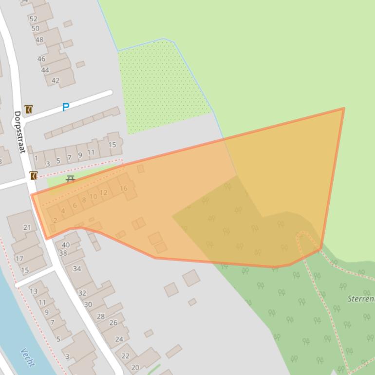 Kaart van postcodegebied 3611AL.