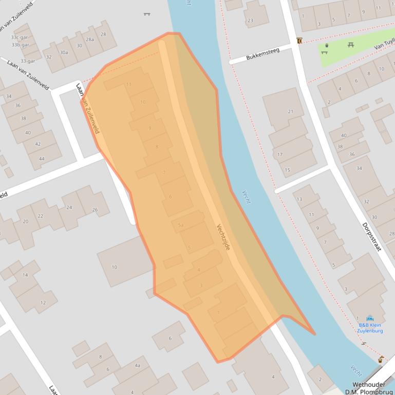 Kaart van postcodegebied 3611AM.