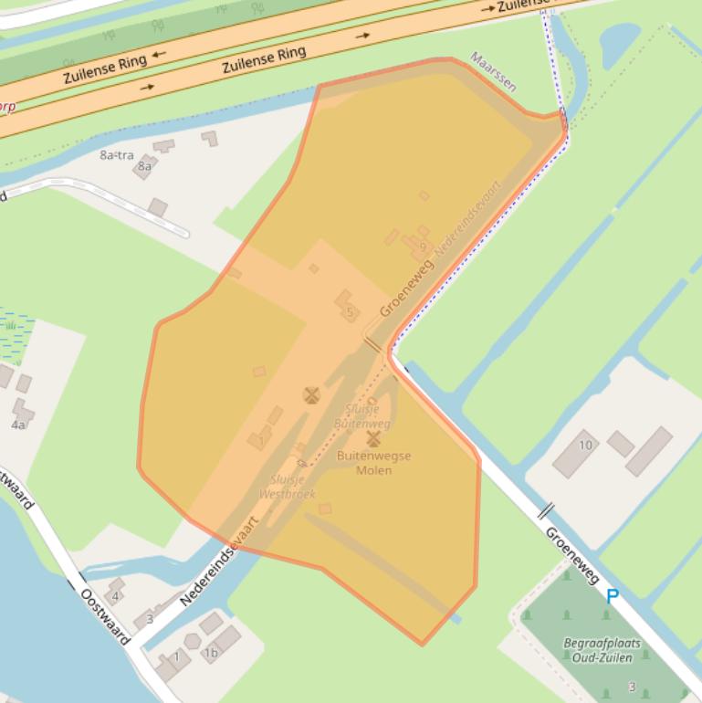 Kaart van postcodegebied 3611AV.