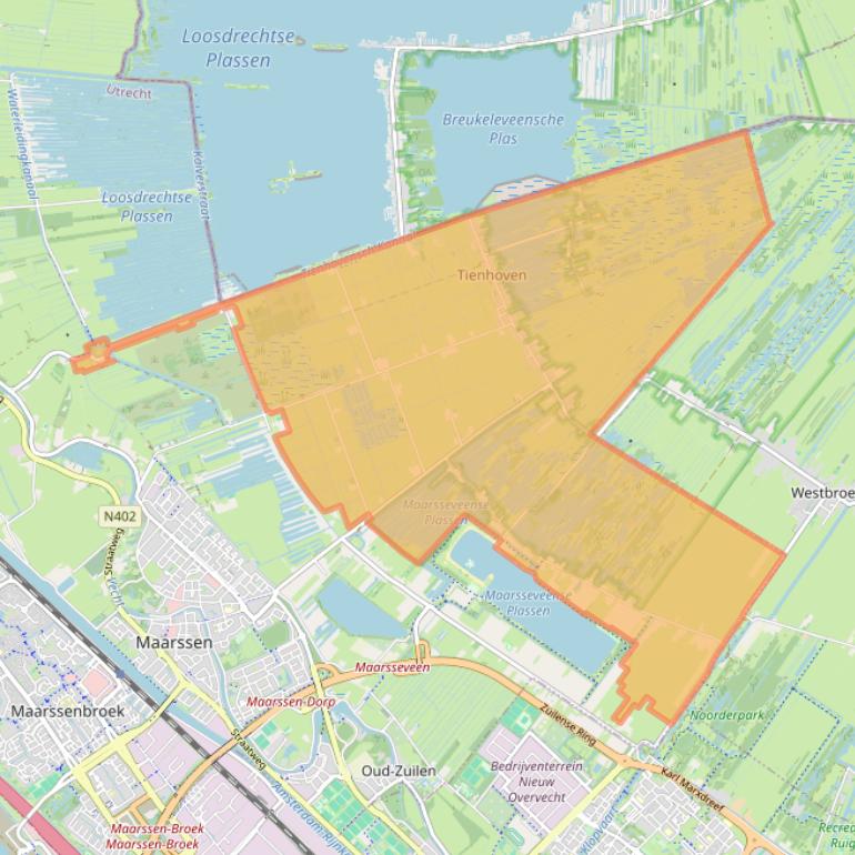 Kaart van postcodegebied 3612.