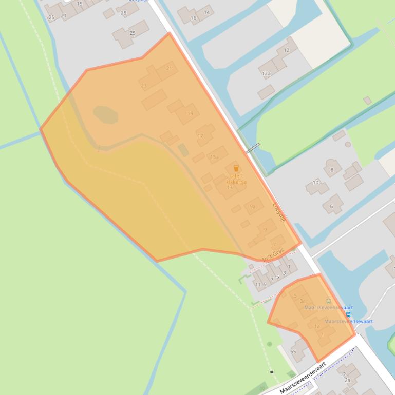 Kaart van postcodegebied 3612BC.