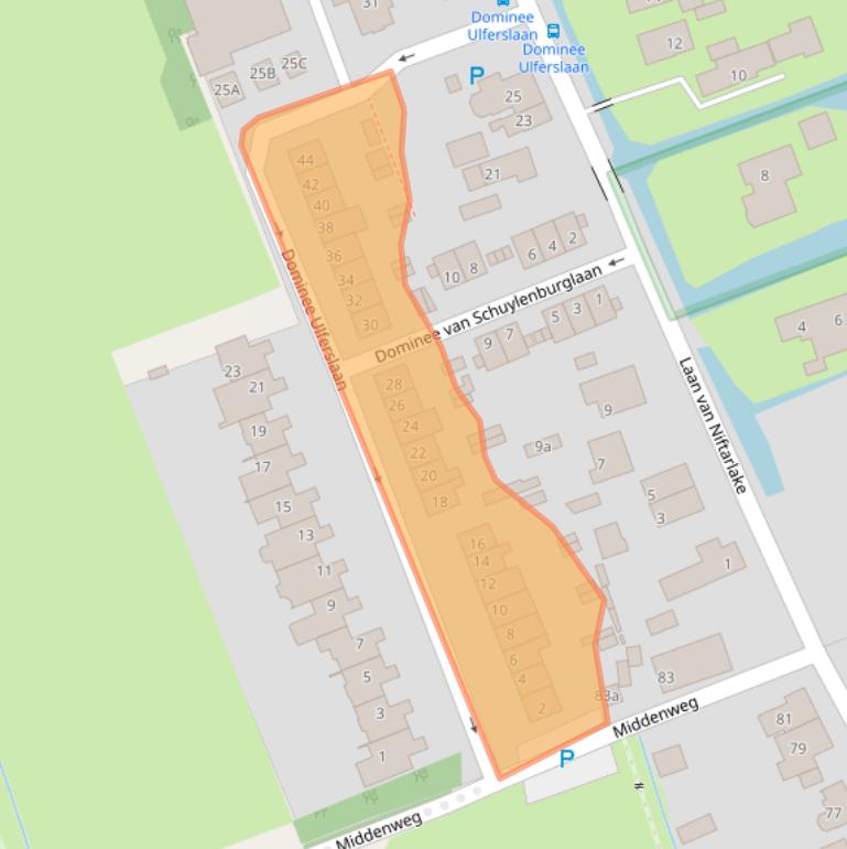 Kaart van postcodegebied 3612BJ.