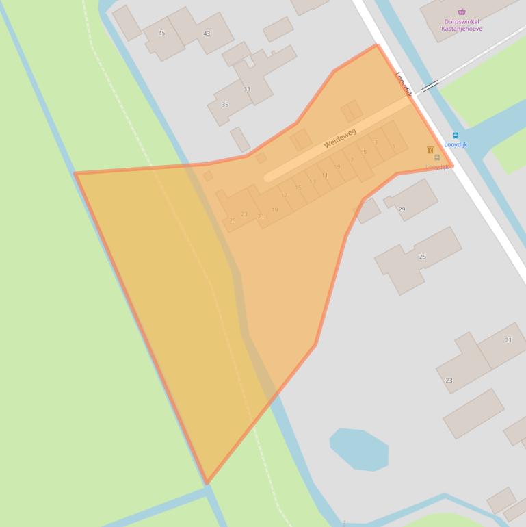 Kaart van postcodegebied 3612BX.