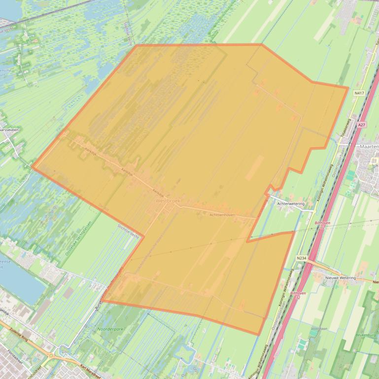 Kaart van postcodegebied 3615.