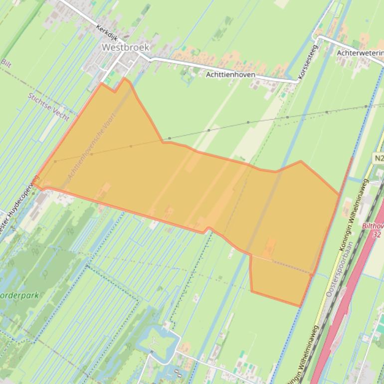 Kaart van postcodegebied 3615AA.