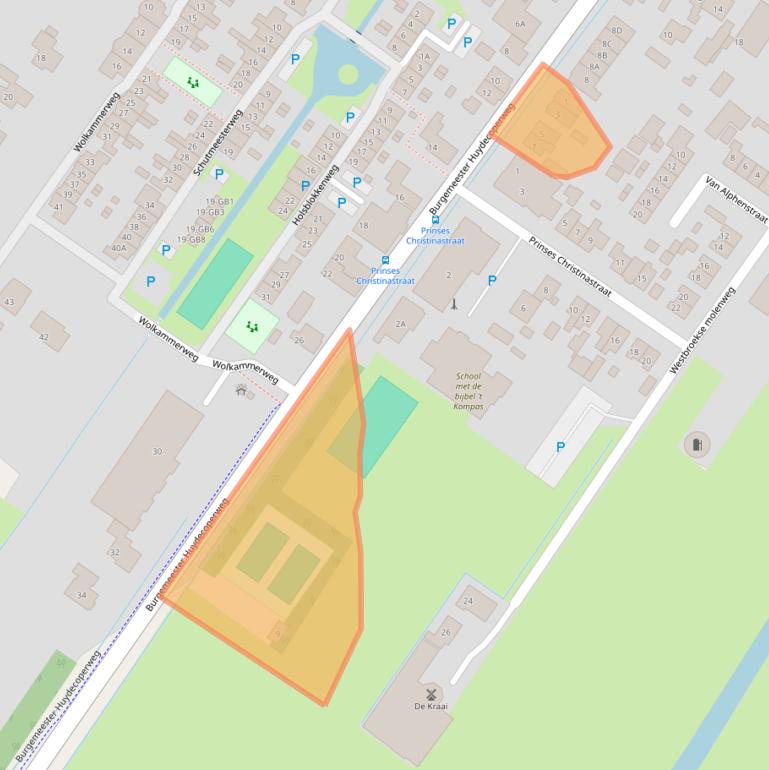 Kaart van postcodegebied 3615AC.