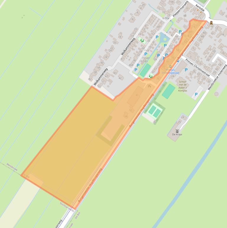 Kaart van postcodegebied 3615AD.