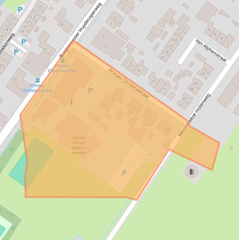 Kaart van postcodegebied 3615AG.