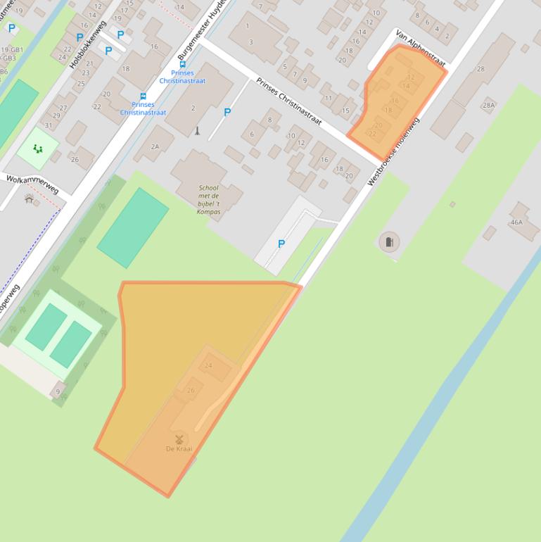 Kaart van postcodegebied 3615AH.