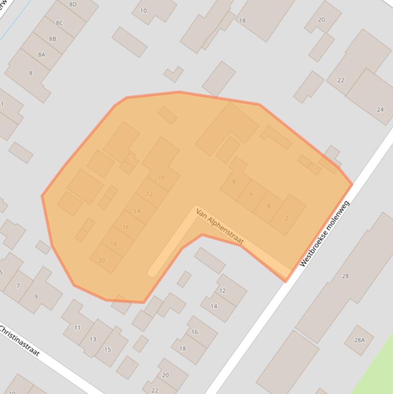 Kaart van postcodegebied 3615AJ.