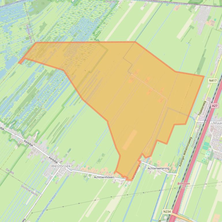 Kaart van postcodegebied 3615AS.