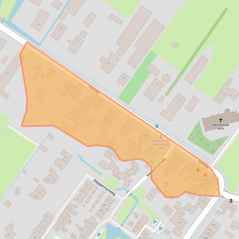 Kaart van postcodegebied 3615BA.