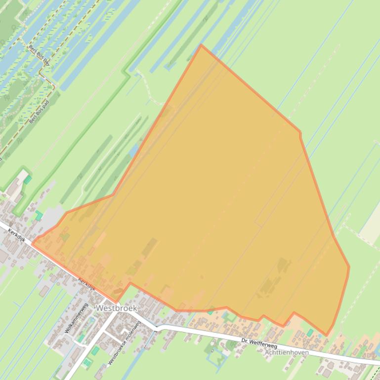 Kaart van postcodegebied 3615BE.