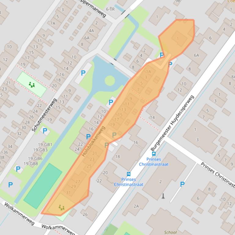 Kaart van postcodegebied 3615CA.