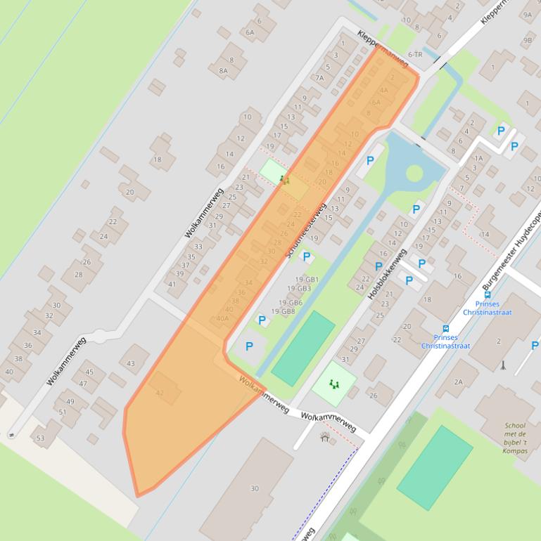 Kaart van postcodegebied 3615CD.