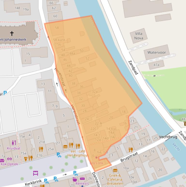 Kaart van postcodegebied 3621AR.