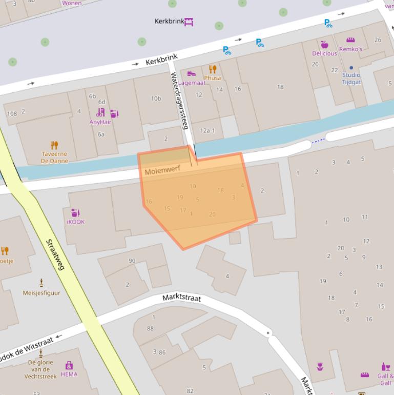 Kaart van postcodegebied 3621AV.