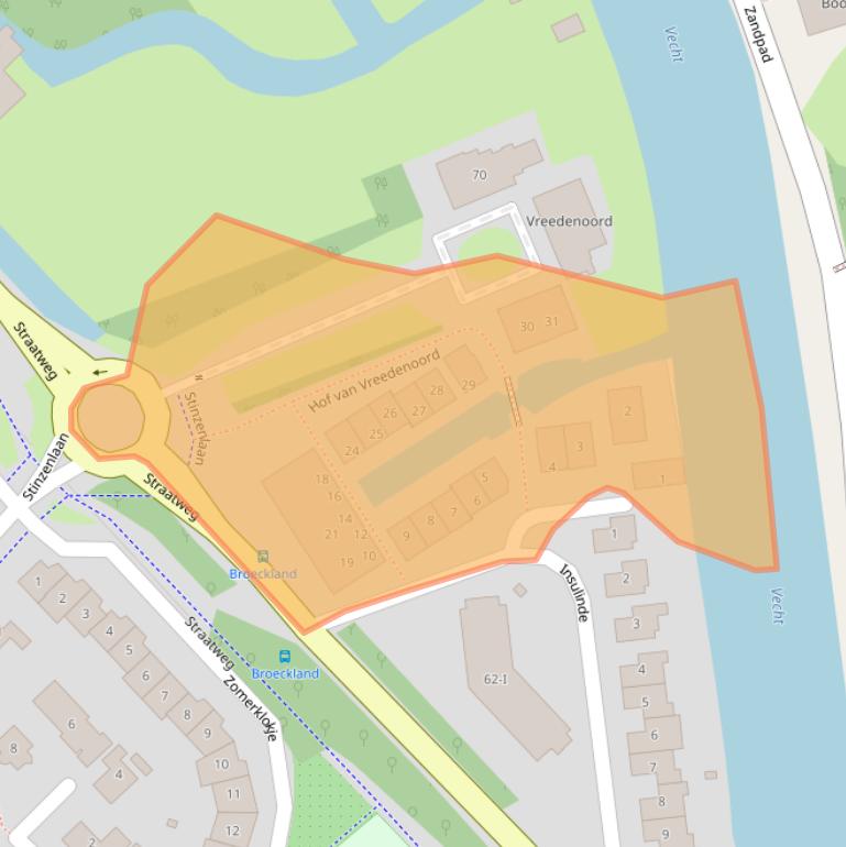 Kaart van postcodegebied 3621BE.