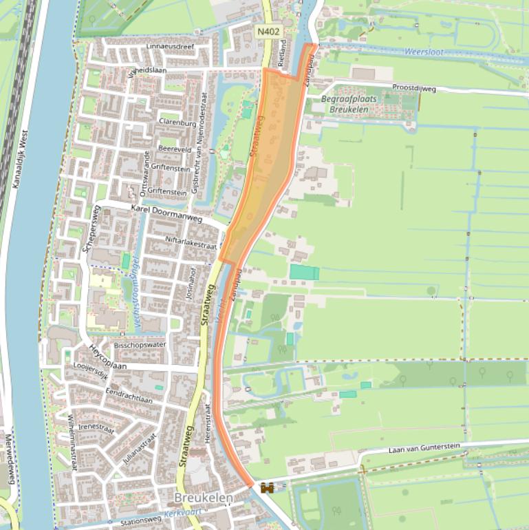 Kaart van postcodegebied 3621BZ.