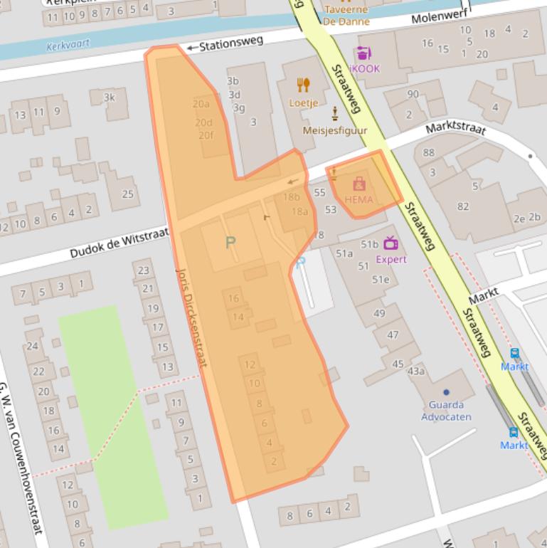 Kaart van postcodegebied 3621CB.